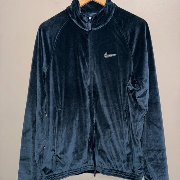 Nike x NOCTA Swarovski Velour Track Jacket Armory Navy DV3734-454 Men Size M NEW - Picture 1 of 16